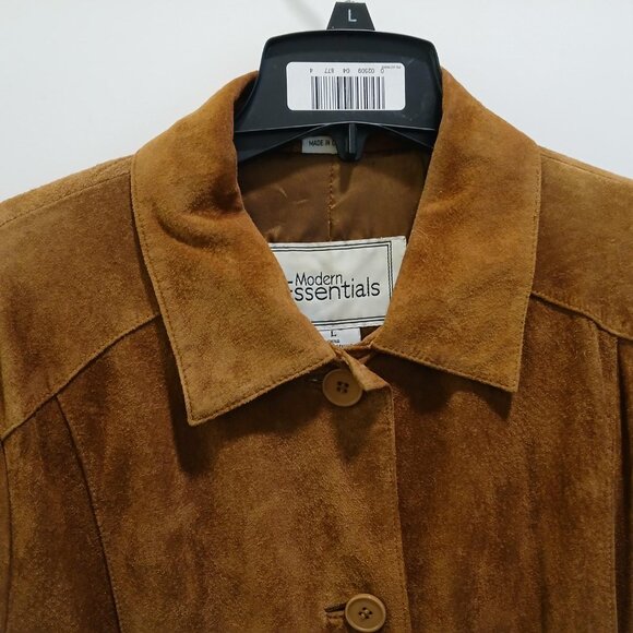 MODERN ESSENTIALS SUEDE LEATHER MID-LENGTH COAT - Picture 3 of 12